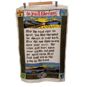 Ulster Weavers 100% Pure Irish Linen Dishcloth Irish Blessing Poem Traditional